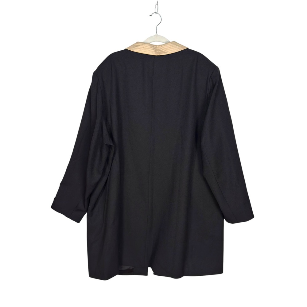 Chad Stevens Blazer 26W Black Cream Contrast Shawl Collar Vintage Tuxedo Style - Picture 3 of 6